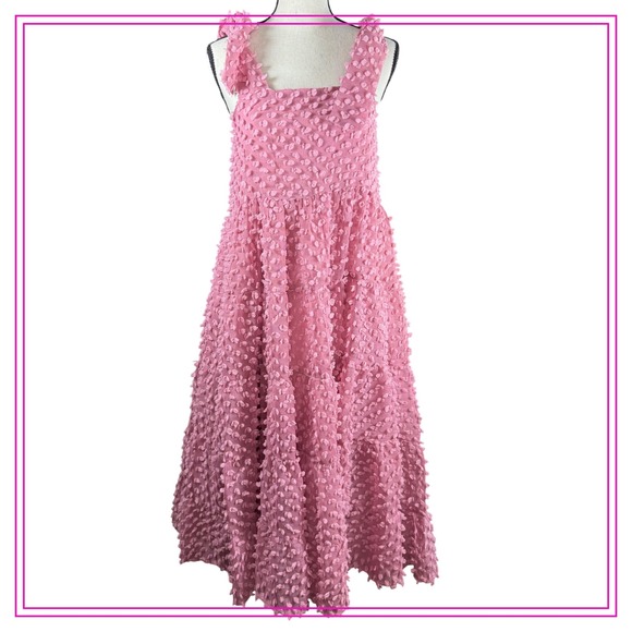 Sister Jane Dresses & Skirts - Sister Jane Bando Women's XS Pink‎ Textured Midi Dress Tiered Sleeveless